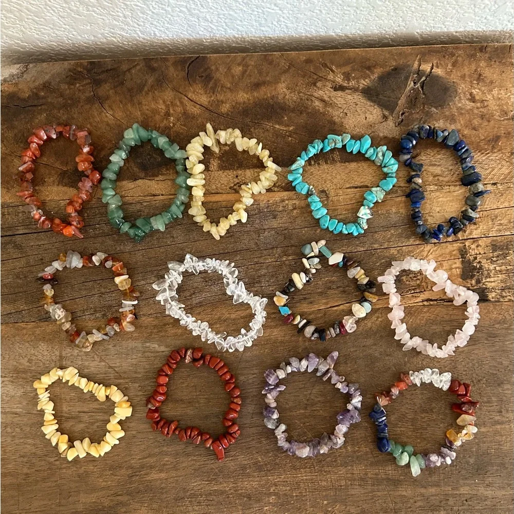Assorted Gemstone Bracelet Set of 13 - Picture 1 of 8